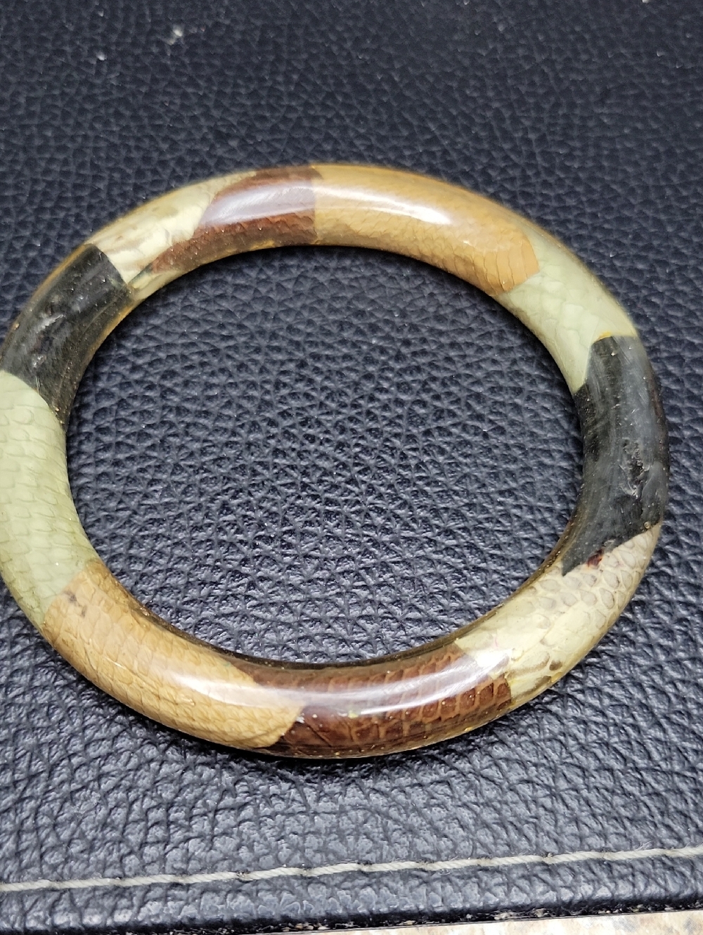 Multi-Color Snakeskin Pattern Bangle Bracelet